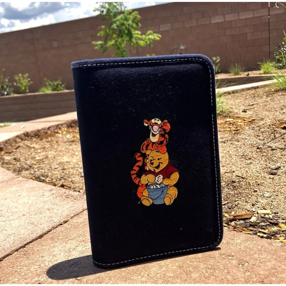 Disney Store Winnie The Pooh & Tigger Day Planner Embroidered Cotton 9”x6”